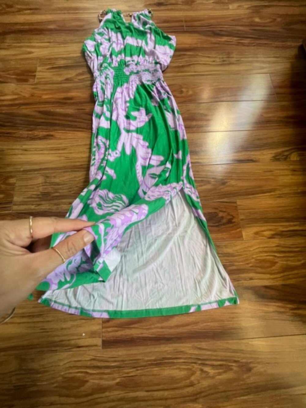 Lilly Pulitzer Women's Floral Maxi Dress, Green White, Size S - Picture 3 of 6